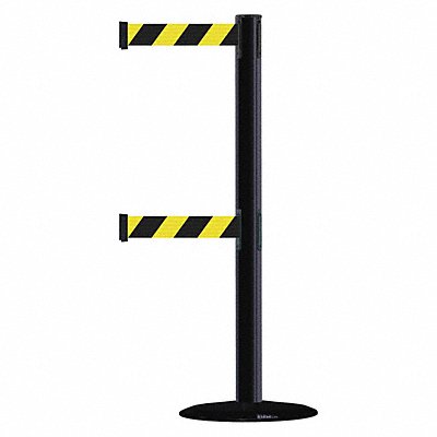TENSABARRIER 889T2B3333STDNOD4XC D0016 Barrier Post with Belt Black No Scuff