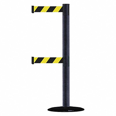 TENSABARRIER 889T2B3389STDNOD4XC D0016 Barrier Post with Belt Texture Black