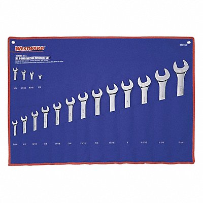 WESTWARD 3XU44 Combination Wrench St Steel Full Polish Offset