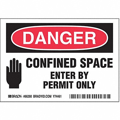 BRADY 86280 Label 3 1/2 inx5 in Polyester PK5