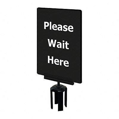 TENSABARRIER S21P337X11VHDSB170133 Acrylic Sign Black Please Wait Here