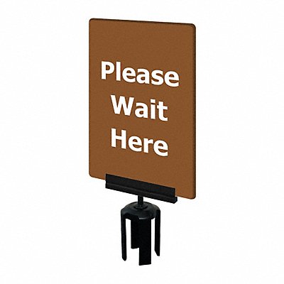 TENSABARRIER S21P467X11VHDSB170133 Acrylic Sign Brown Please Wait Here