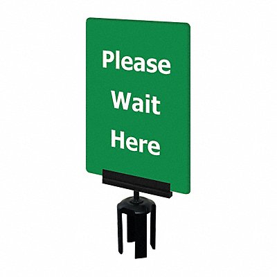 TENSABARRIER S21P287X11VHDSB170133 Acrylic Sign Green Please Wait Here