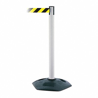 TENSABARRIER 88632STDNOD4XC D0032 Barrier Post with Belt PVC White