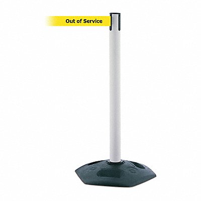 TENSABARRIER 88632STDNOYEXC D0033 Barrier Post with Belt PVC White