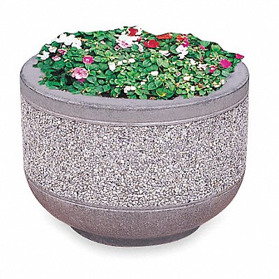 WAUSAU TILE TF4075B1 Security Planter Round 24 in L 17 in H