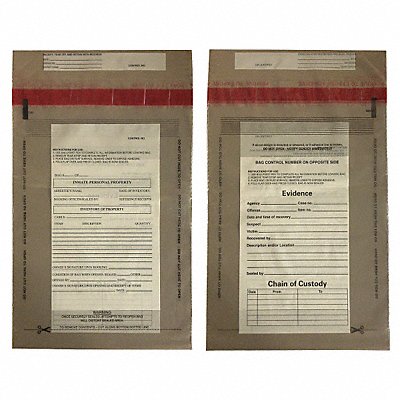 CORTECH C32051 Evidence Bag Dual Sided 12 x 9 In PK100