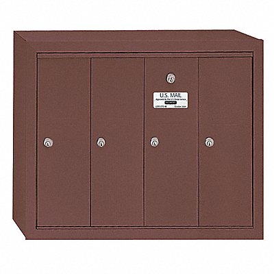 SALSBURY INDUSTRIES 3504ZSU Vertical Mailbox 4 Doors Bronze