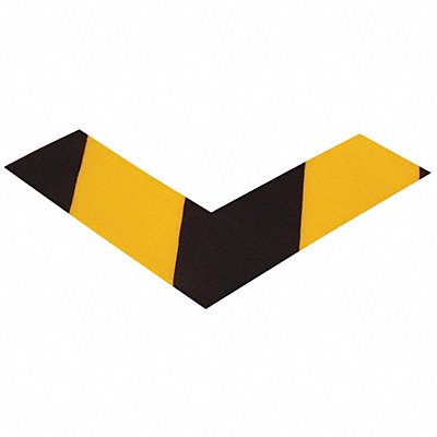 MIGHTY LINE ANGLEBAMPY K3729 Floor Tape Black/Yellow 2inx6in L PK100