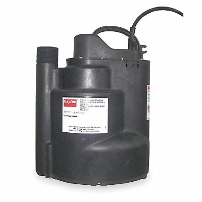 DAYTON 3YU59 HP 1/2 Sump Pump Vertical Float