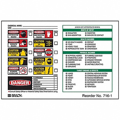BRADY 7161LS Secondary Label 4-1/2 in W PK100