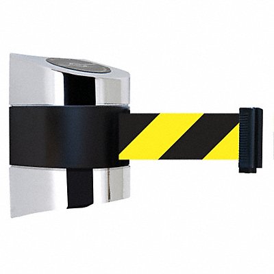TENSABARRIER 89724S1PNOD4XC D0114 Belt Barrier Chrome Belt Yellow/Black