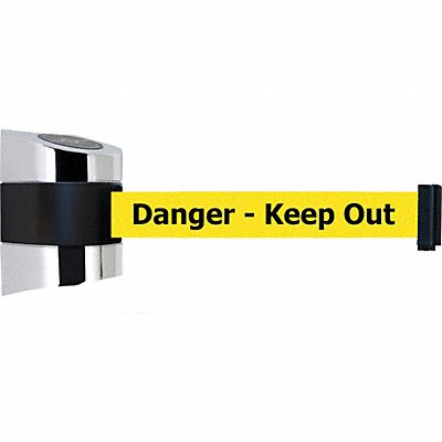 TENSABARRIER 89730S1PNOYDXC D0128 Belt Barrier Chrome Belt Color Yellow
