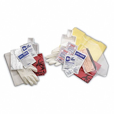 GRAINGER 3ZDW1 Biohazard Spill Kit Pull String Bag Red