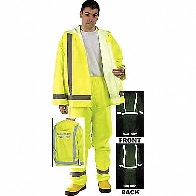 MCR SAFETY 500RPWM Rain Pants Class E Yellow/Green M