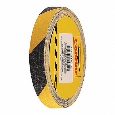 CONDOR GRAN13522 AntiSlip Tape 60 ftLx1 W BLK/Yellow 60Grit