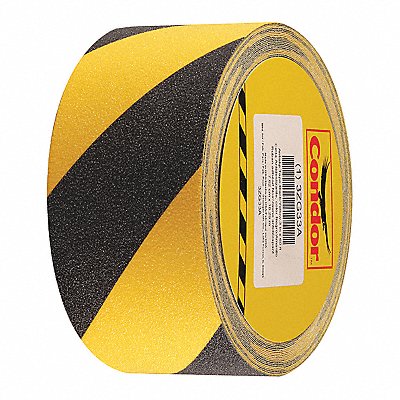 CONDOR GRAN13818 AntiSlip Tape 60 ftLx3 W BLK/Yellow 60Grit