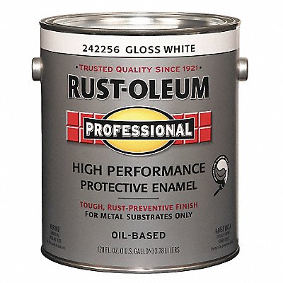 RUST-OLEUM 242256 Alkyd EnamelWhiteGloss 1gal