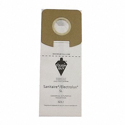 TOUGH GUY 3ZJL1 Vacuum Bag Paper 2-Ply Reusable PK3