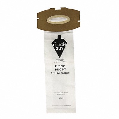 TOUGH GUY 3ZJL3 Vacuum Bag Paper 2-Ply Reusable PK25
