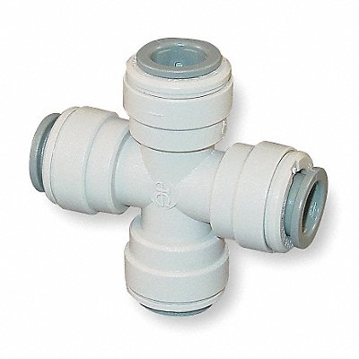 JOHN GUEST PI4712S10PK Cross 3/8 in Tube OD Grey PK10