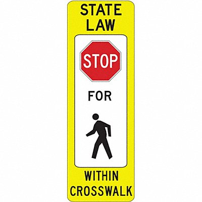 LYLE R16A12FA State Law Stop Pedestrian Sign 36 x 12