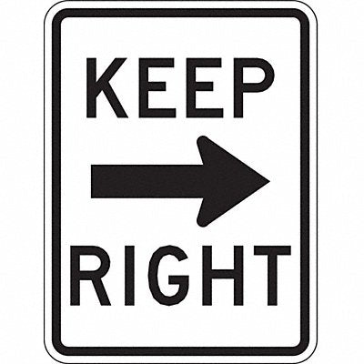 LYLE R47A18HA Keep Right Traffic Sign 24 x 18