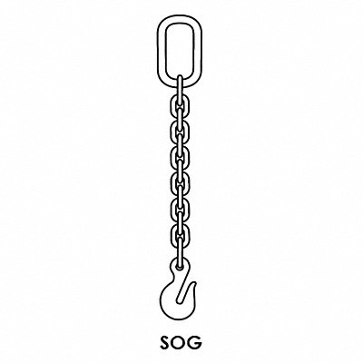 GRAINGER 200003061 Chain Sling 3/8 in Size G80 5 ft L SOG