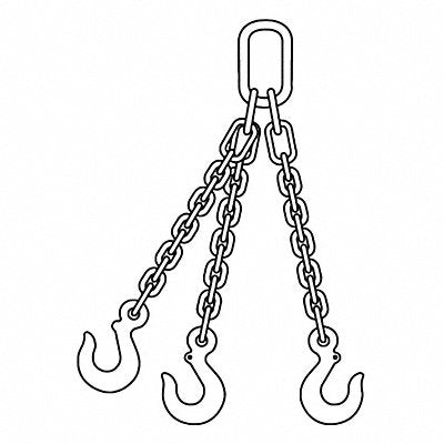 GRAINGER 200000969 Chain Sling 3/8 in Size G80 5 ft L TOS