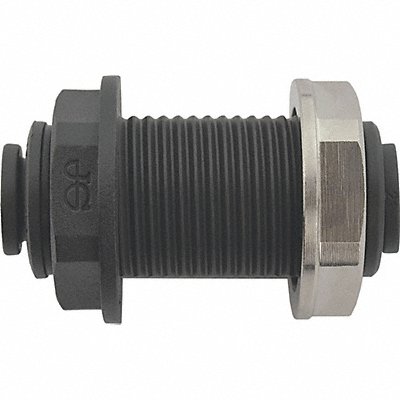 JOHN GUEST PP1208E Bulkhead Union Black 1/4 Tube Size PK10