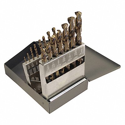 WESTWARD 401J96 Jobber Drill Set 15 pc Cobalt