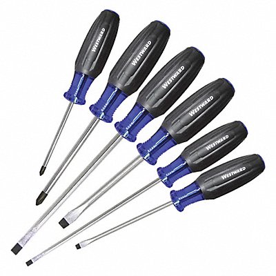 WESTWARD 401L74 Mag Tip Screwdriver Set NmPcs6