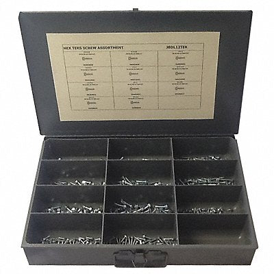 GRAINGER JBDL12TEK Teks Screw Assortment 550 pcs.