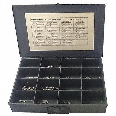 GRAINGER JBDL16SDSS Teks Screw Assortment 375 pcs.