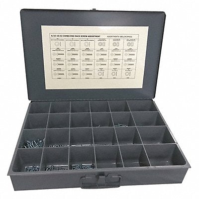 GRAINGER JBDL24CRMS50 Nut/Screw Assort Phillips/Slot 1200pcs