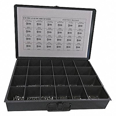 GRAINGER JBDL24JAA25 Socket CapScrewAssort. In Plain 600pcs