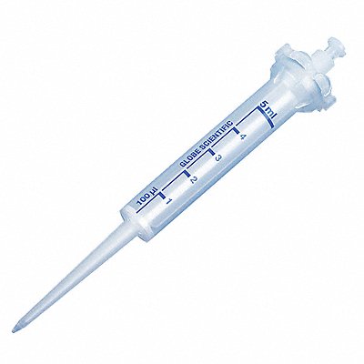 GLOBE SCIENTIFIC 3927 Dispenser Syringe Tip Clear 500uL PK100