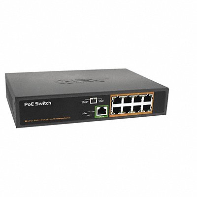 BV TECH POESW801 PoE Switch Camera Inputs 8 5-13/16 L