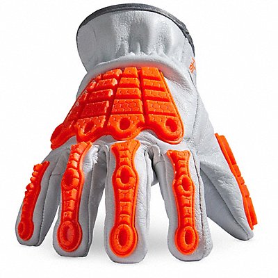 HEXARMOR 4067XS6 Leather Gloves Orange/White Back XS PR