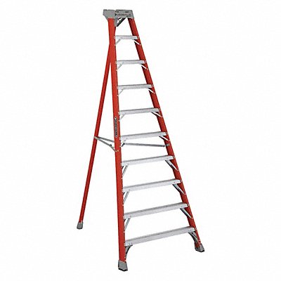 LOUISVILLE LADDER FT1510 Tripod Stepladder 10 ft H Fiberglass