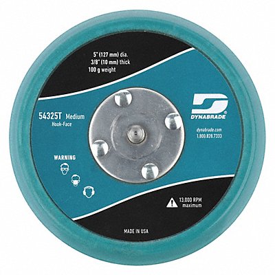 DYNABRADE 54325 Disc Backup Pad 5 Dia Max 13 000 RPM