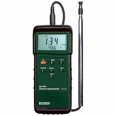 EXTECH 407123 Anemometer 40 to 3 940fpm 32 to 122F
