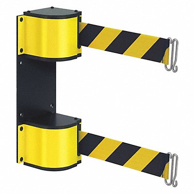 LAVI 503015DLYL18SFSH Dual Retractable Belt Barrier 18 ft L