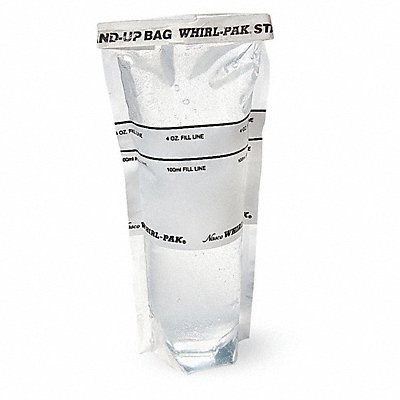 WHIRL-PAK B01364 Sampling Bag 4 fl oz 7.25 in 3in PK500