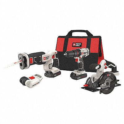 PORTER CABLE PCCK616L4 Cordless Combination Kit 4 Tools 20V DC