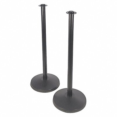 CONVENTIONAL POST PRIME CP61SSB2PK Flat Top Rope Post 37-1/2inH Black PK2