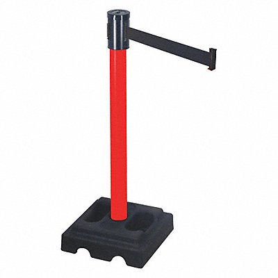 RETRACTA-BELT 322PRDBK Belt Barrier Square Recycled Rubber PVC