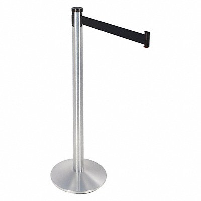RETRACTA-BELT 300SCBK Belt Barrier Black Sloped Cast Iron