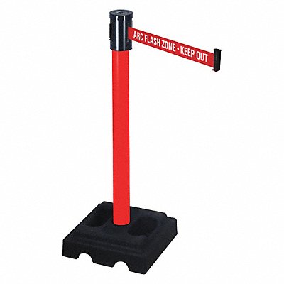 RETRACTA-BELT 322PRDARC Belt Barrier Square Black Rubber PVC