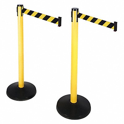 RETRACTA-BELT PRIME 101YABYD2PK Belt Barrier Black/Yellow Black ABS PK2